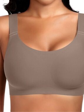 Werena U-Neck Seamless Full Coverage Wireless Bra Comfy XXXL NEW Extender Brown